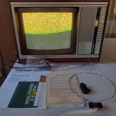 Vintage Sony Trinitron Color Television- Model KV-1217- Measures Approx 12" Diagonally
