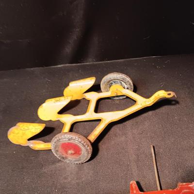 2 LARGER MARX TOY FARM IMPLEMENTS