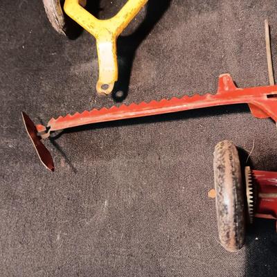 2 LARGER MARX TOY FARM IMPLEMENTS
