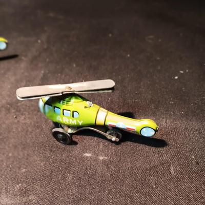 3 TIN LITHO TOY HELICOPTERS