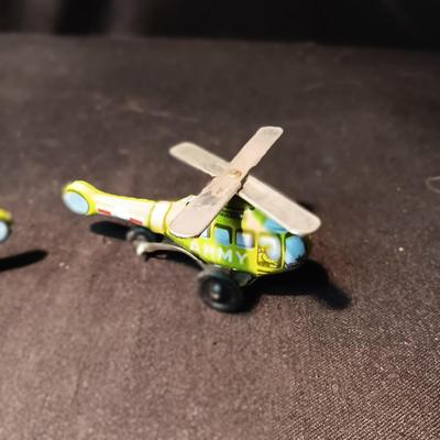 3 TIN LITHO TOY HELICOPTERS