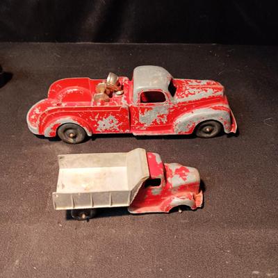 2 OLD METAL TOY TRUCKS