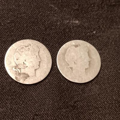 2 EARLY BARBER HALF DOLLARS