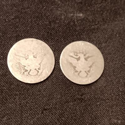 2 EARLY BARBER HALF DOLLARS