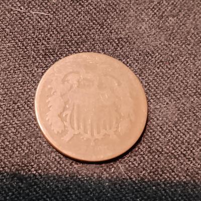 1865 AND ?? TWO CENT COINS