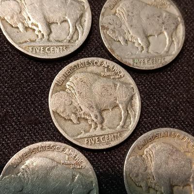 5 BUFFALO INDIAN HEAD NICKELS