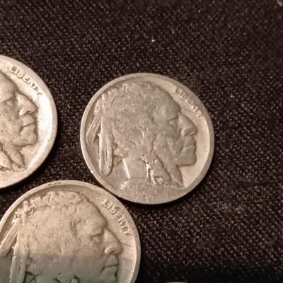 5 BUFFALO INDIAN HEAD NICKELS