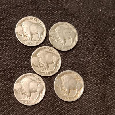 5 BUFFALO INDIAN HEAD NICKELS