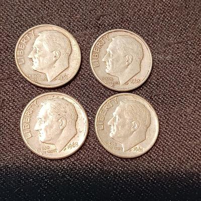 4 SILVER ROOSEVELT DIMES