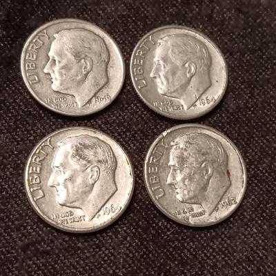 4 SILVER DIMES