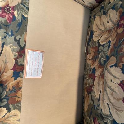 Friendship upholstery Co. Brown floral couch & matching chair