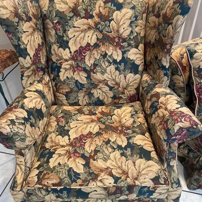 Friendship upholstery Co. Brown floral couch & matching chair