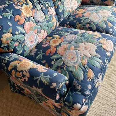 Blue floral loveseat