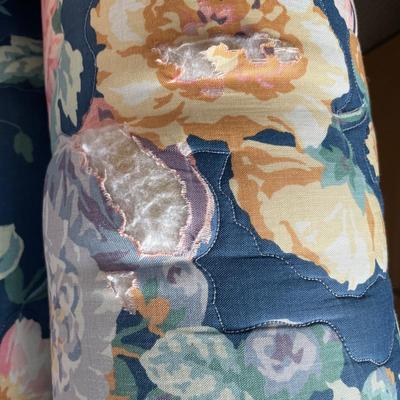 Blue floral loveseat