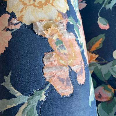 Blue floral loveseat