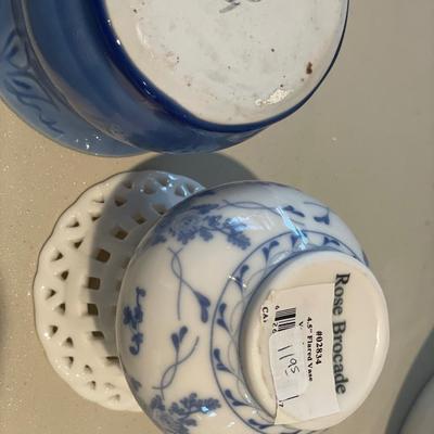 Blue and white floral items