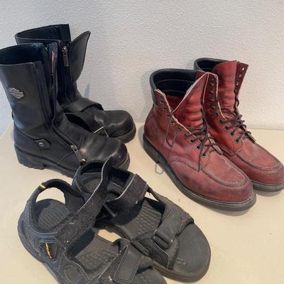 Harley and red wing boots & sandals