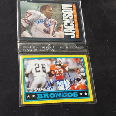 FORMER DENVER BRONCOS AUTOGRAPHED TRADING CARDS (3)