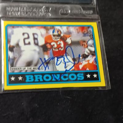 FORMER DENVER BRONCOS AUTOGRAPHED TRADING CARDS (3)