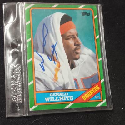 FORMER DENVER BRONCOS AUTOGRAPHED TRADING CARDS (4)