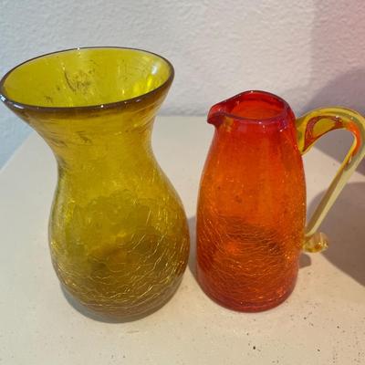 Yellow and orange glasses and decor