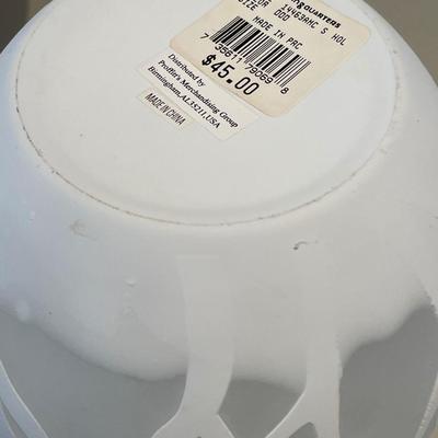 Large white server and white candle holder