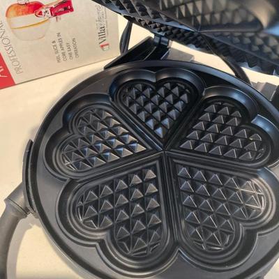 Shake maker, salad, spinner, waffle, iron, and apple