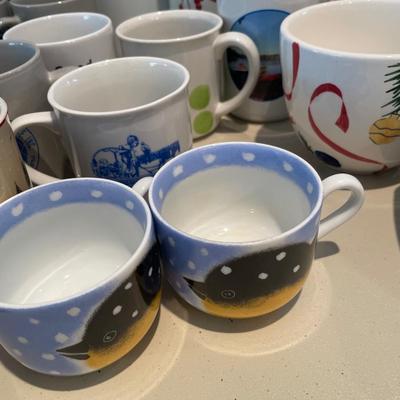 Large coffee mug and carafe lot