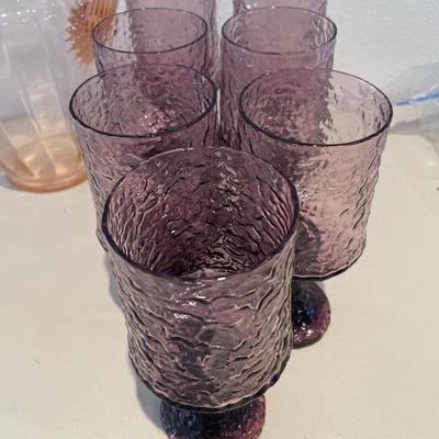 Pink & Purple footed glasses