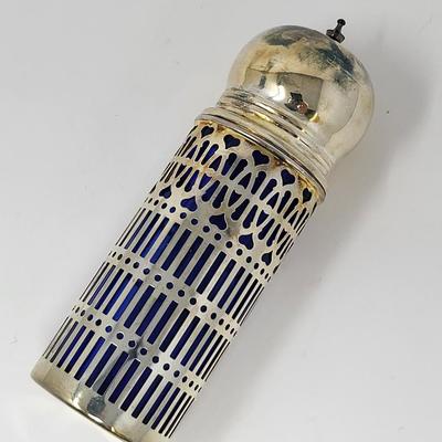 Vintage Neiman Marcus Godinger Cobalt Silverplate Shaker