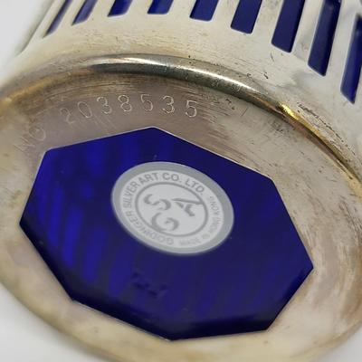 Vintage Neiman Marcus Godinger Cobalt Silverplate Shaker