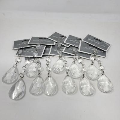 Lot of 11 Glass Ornaments, DIY Project or Chandalier Replacements
