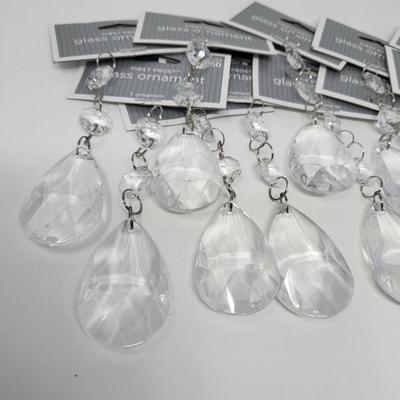 Lot of 11 Glass Ornaments, DIY Project or Chandalier Replacements