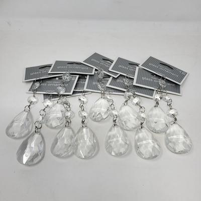 Lot of 11 Glass Ornaments, DIY Project or Chandalier Replacements