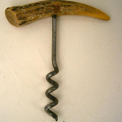Antique Corkscrew with Stag Handle,