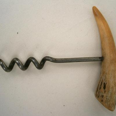 Antique Corkscrew with Stag Handle,