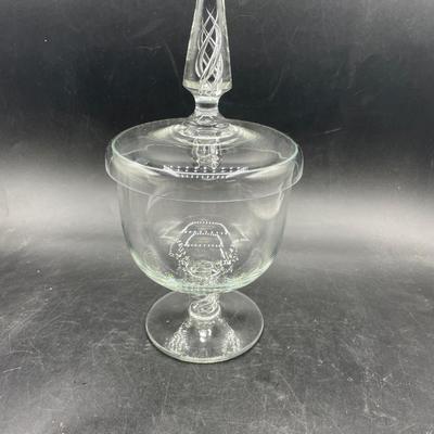Clear Glass Pedestal Compote Jar with Lid