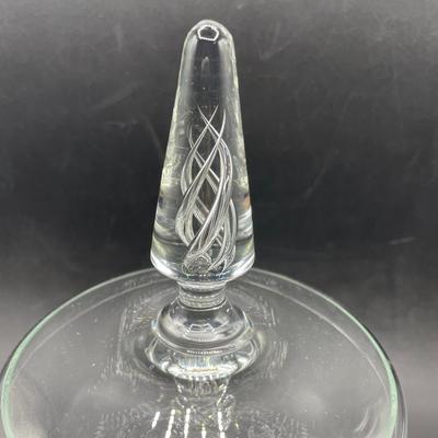 Clear Glass Pedestal Compote Jar with Lid
