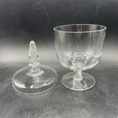 Clear Glass Pedestal Compote Jar with Lid