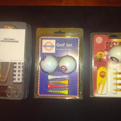 Two Golf Sets and Golf Ball Monogrammer