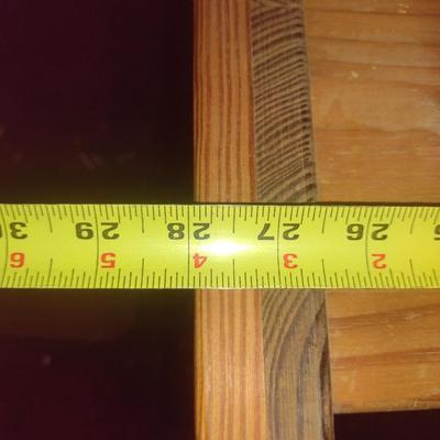 Wooden Media Stand with Wheels= Approx 28" x 16 1/2" x 28 1/2" Tall