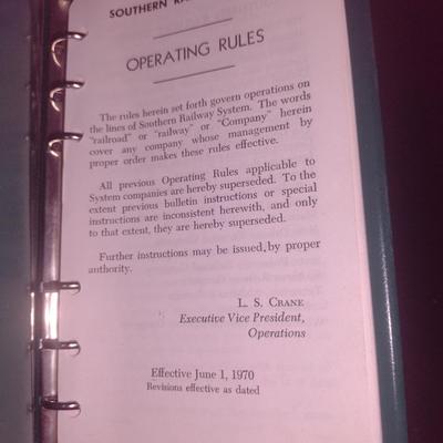 Vintage Southern Railway Operating Rules Guideline Booklets