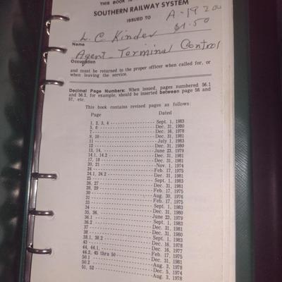 Vintage Southern Railway Operating Rules Guideline Booklets