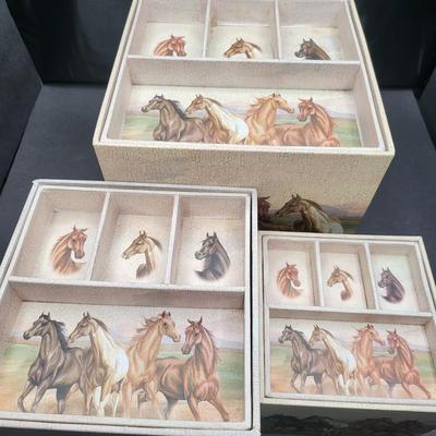 Nesting Jewelry/Storage Boxes - Horse Theme