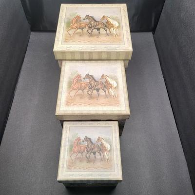 Nesting Jewelry/Storage Boxes - Horse Theme