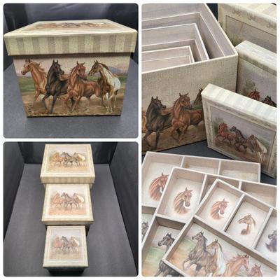 Nesting Jewelry/Storage Boxes - Horse Theme