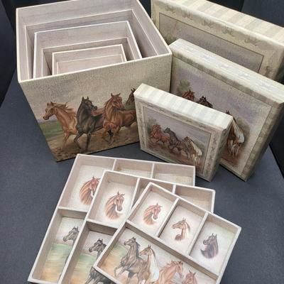 Nesting Jewelry/Storage Boxes - Horse Theme