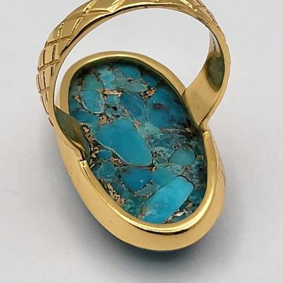 Ross Simons Mosaic Turquoise Ring Size 10