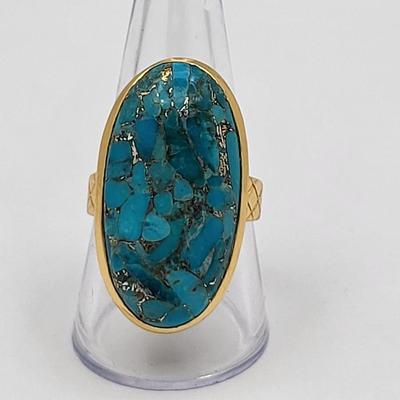 Ross Simons Mosaic Turquoise Ring Size 10