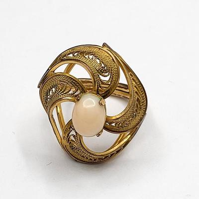Vintage Burt Cassell Gold Filled Stone Rings (4)
